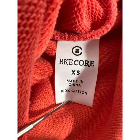 BKE Core Reverse Pieced French Terry Active Hoodie Women XS Coral Oversized Cozy - Picture 6 of 8